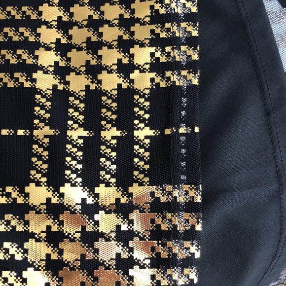 Fun black and gold plaid dress - Picture 4 of 4